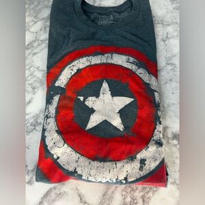 Marvel Gray Logo T-Shirt Captain America